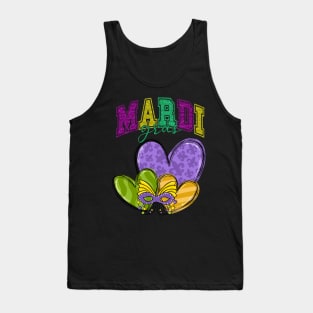 Mardi Gras Cute Hearts Women Girls Kids Tank Top